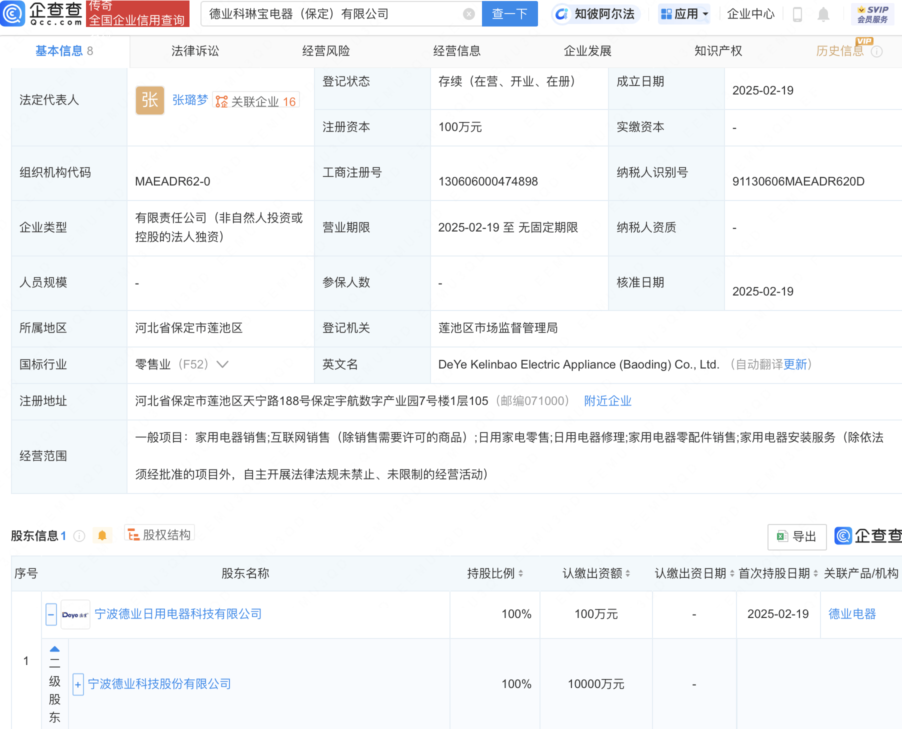 德業(yè)股份新動(dòng)作：成立電器銷售公司，布局家用電器市場(chǎng):電器銷售公司